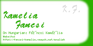 kamelia fancsi business card